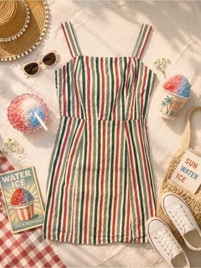 Primark Candy Stripe Sundress Size 4 Cottagecore Picnic Summer Dress